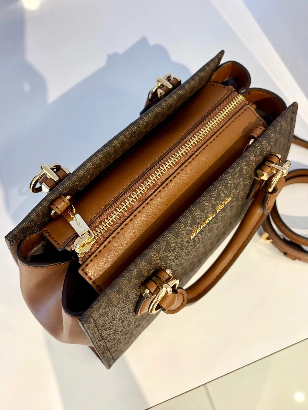 Michael Kors Marilyn Small Signature Logo Satchel Messenger Crossbody Bag